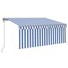 vidaXL Tenda Sole Retrattile Automatica con Parasole 3x2,5m Blu Bianco