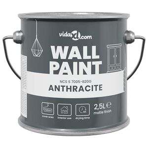 vidaXL Pittura murale Grigio 2,5 L Stampa da parete