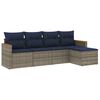 vidaXL Set Divani da Giardino 5 pz con Cuscini Grigio in Polyrattan