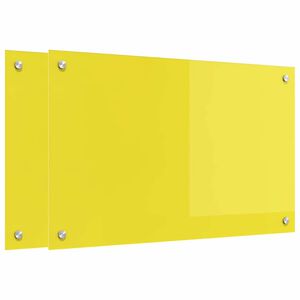 vidaXL Rivestimento da Cucina 2 pcs Giallo 80 x 50 cm vetro temperato