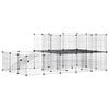 vidaXL Gabbia per Animali 44 Pannelli con Porta Nera 175x105x70 cm Acciaio