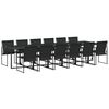 vidaXL Set da Pranzo da Giardino 13 pz Nero in Textilene
