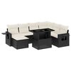 vidaXL Set Divani da Giardino 9 pz con Cuscini Nero in Polyrattan
