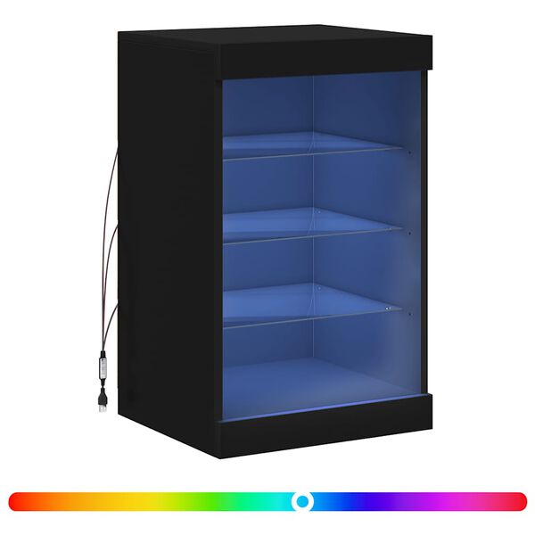 vidaXL Credenza con Luci LED Nera 41x37x67 cm