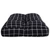 vidaXL Cuscino per Pallet Motivo a Quadri Nero 70x40x12 cm in Tessuto