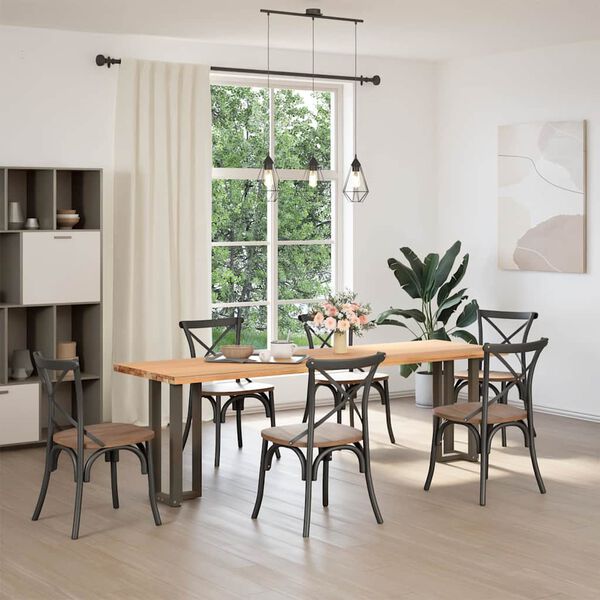 vidaXL Gambe per Tavolo Consolle a Forma di T 2 pz Nere 25x28x(72-73) cm Acciaio