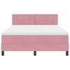 vidaXL Letto a Sorgente LED con materasso Rosa 140 x 190 cm Velluto