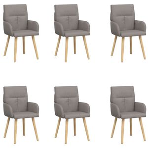 vidaXL Sedie da pranzo 6 pz Tessuto Tortora 60 x 56 x 96 cm