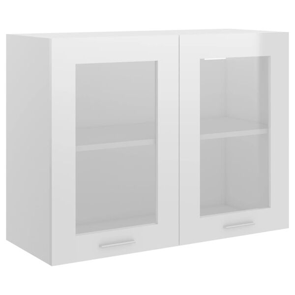vidaXL Armadio Sospeso con Vetro &ldquo;Lyon&rdquo; Bianco 80x31x60 cm