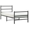 vidaXL Giroletto con Testiera e Pediera Metallo Nero 90x200 cm
