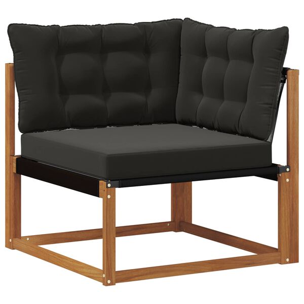 vidaXL Set di divani con cuscino 4 pcs Naturale e Nero