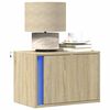 vidaXL Comodini a Parete con luci LED 2 pz Rovere Sonoma