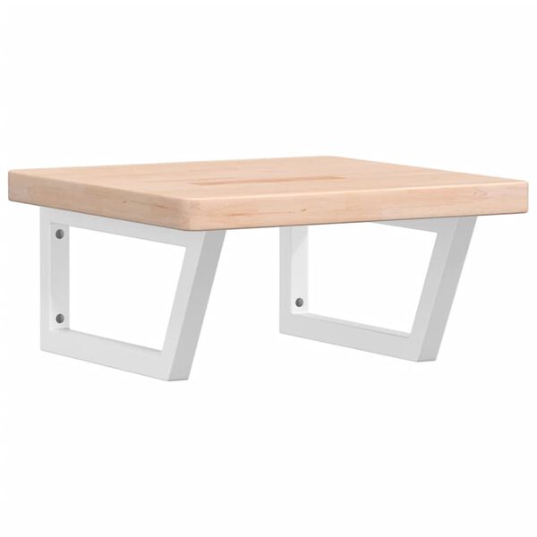 vidaXL Ripiano a Parete per Lavabo in Acciaio e Massello di Rovere