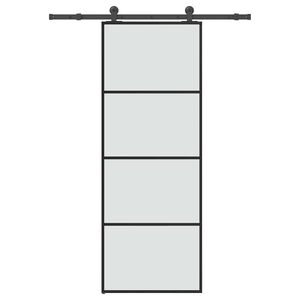 vidaXL Porta Scorrevole con Ferramenta 76x205cm Vetro ESG Alluminio