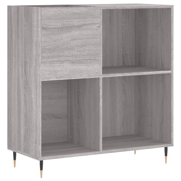 vidaXL Mobile Porta Dischi Grigio Sonoma 84,5x38x89 Legno Multistrato