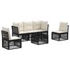 vidaXL Set Divano da Giardino 6 pcs Nero polyrattan