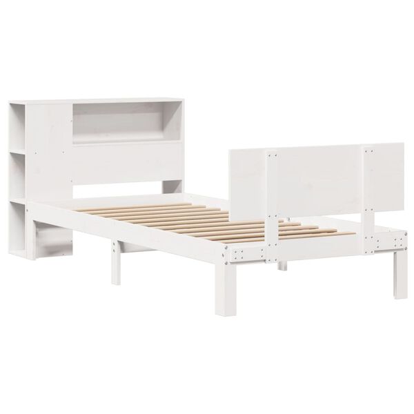vidaXL Letto Libreria senza Materasso Bianca 90x200 cm Legno di Pino