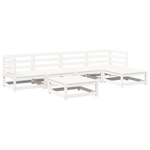 vidaXL Set Divani da Giardino 6 pz Bianco in Legno Massello di Pino