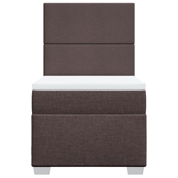 vidaXL Giroletto a Molle con Materasso Marrone Scuro 90x190cm Tessuto