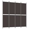 vidaXL Divisorio a 4 Pannelli Marrone 200x200 cm in Tessuto