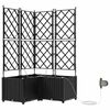 vidaXL Vaso da giardino 3 pz Nero 80 x 80 x 142 cm PP
