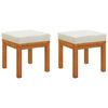 vidaXL Sgabelli da Giardino con Cuscini 2pz 40x40x42cm Massello Acacia