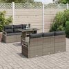 vidaXL Set Divano da Giardino con cuscino 7 pcs Grigio polyrattan