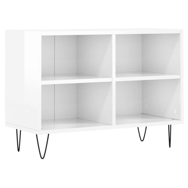 vidaXL Mobile Porta TV Bianco Lucido 69,5x30x50cm in Legno Multistrato