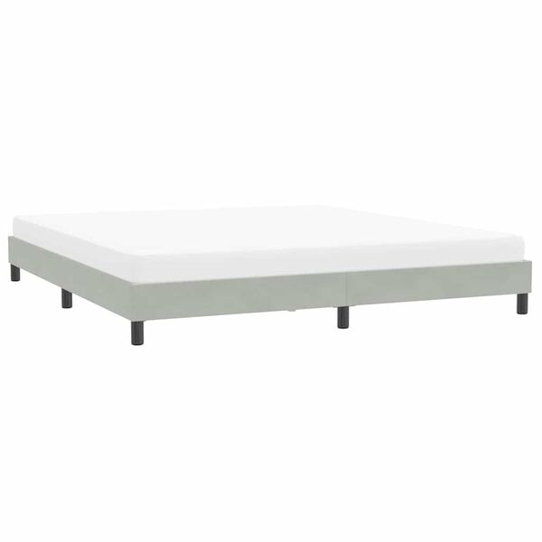vidaXL Giroletto senza Materasso Grigio Chiaro 200x210 cm Velluto