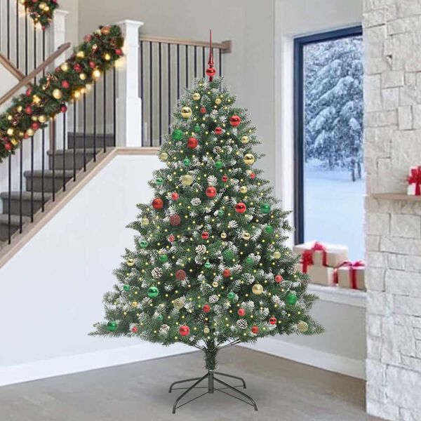 vidaXL Albero di Natale artificiale con 300 LED Verde 240 cm