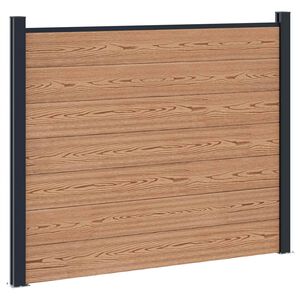 vidaXL Pannello di Recinzione WPC e Alluminio Marrone
