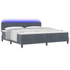 vidaXL Letto a Sorgente LED con led Grigio scuro 200 x 200 cm Velluto