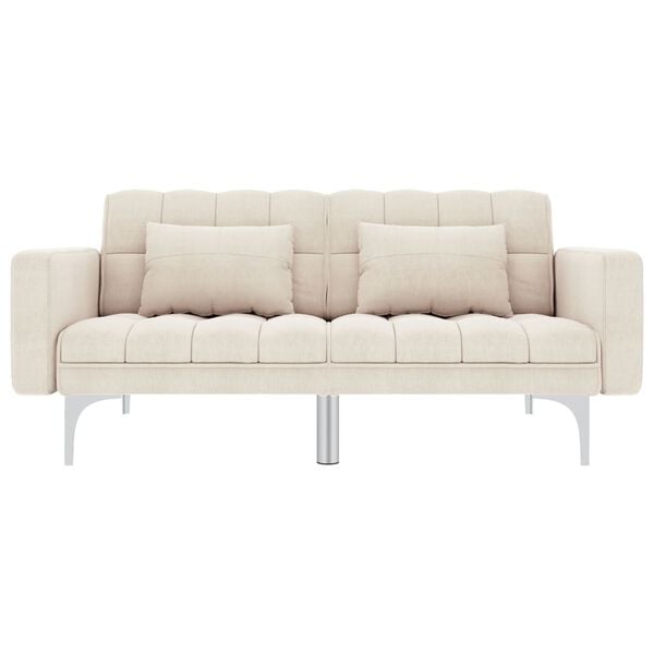 vidaXL Divano Letto Crema in Tessuto