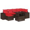vidaXL Set Divani da Giardino 7 pz con Cuscini Marrone in Polyrattan