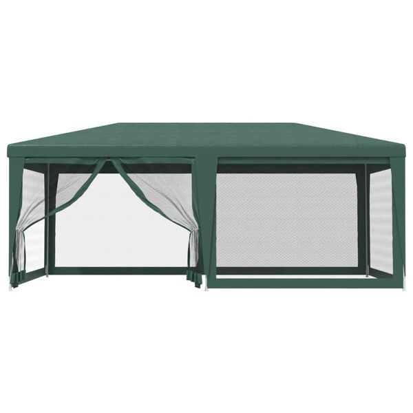 vidaXL Tenda per Feste con 6 Pareti Laterali in Rete Verde 6x4 m HDPE
