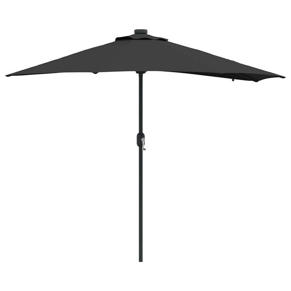 vidaXL Ombrello da giardino Nero 294 x 150 x 223 cm