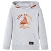 vidaXL Felpa da Bambino con Cappuccio Grigio M&eacute;lange e Arancione 92
