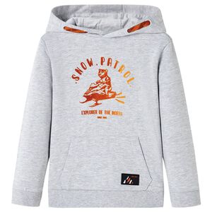 Felpa da Bambino con Cappuccio Grigio M&eacute;lange e Arancione 92
