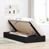 vidaXL Letto con Contenitore con materasso Nero 90 x 190 cm Tessuto