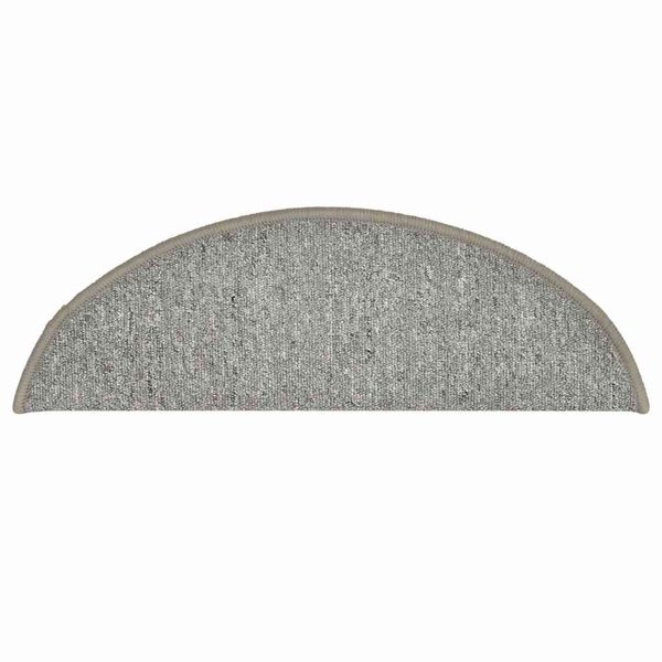 vidaXL Tappetini per scale 30 pz 56x17x3 cm Grigio chiaro Semicircolari