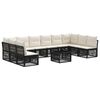 vidaXL Set Divano da Giardino 11 pz Nero polyrattan