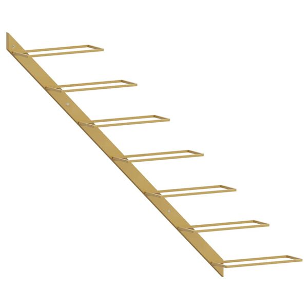 vidaXL Portavini da Parete per 7 Bottiglie Metallo Dorato