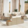 vidaXL Set Divano da Giardino 9 pcs Beige Poly Rattan