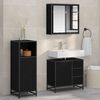 vidaXL Set di mobili per il bagno 3 pcs Rovere Nero Legno multistrato