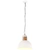 vidaXL Lampada Soffitto Industriale Bianca Rotonda 51 cm E27 in Mango