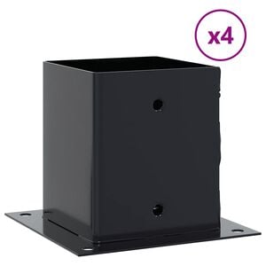 vidaXL Basi per Pali Quadrati 4pz 101x101mm Acciaio Verniciato Polvere