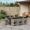 vidaXL Set da Pranzo per Giardino 9 pcs Grigio chiaro polyrattan