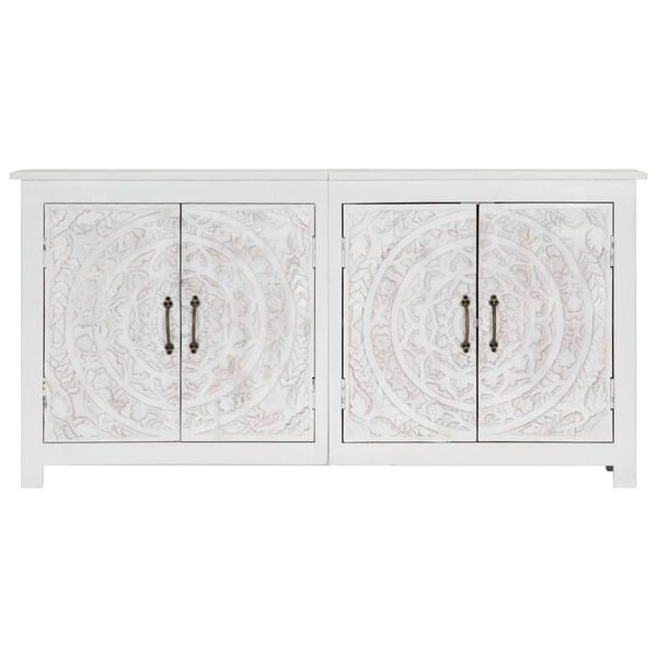 vidaXL Credenza Artigianale Bianca 140x30x70 cm Legno Massello Acacia