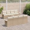 vidaXL Set Divano da Giardino 9 pcs Beige e Crema polyrattan