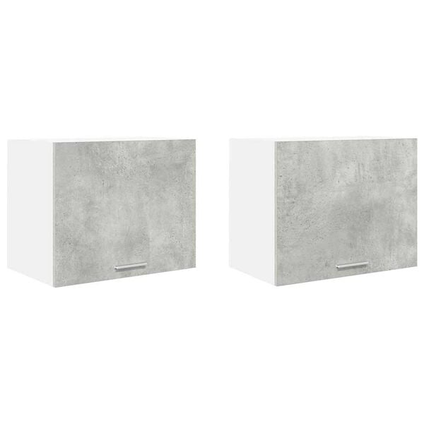 vidaXL Armadio pensile 2 pcs Grigio Cemento e Bianco 50 x 31 x 40 cm